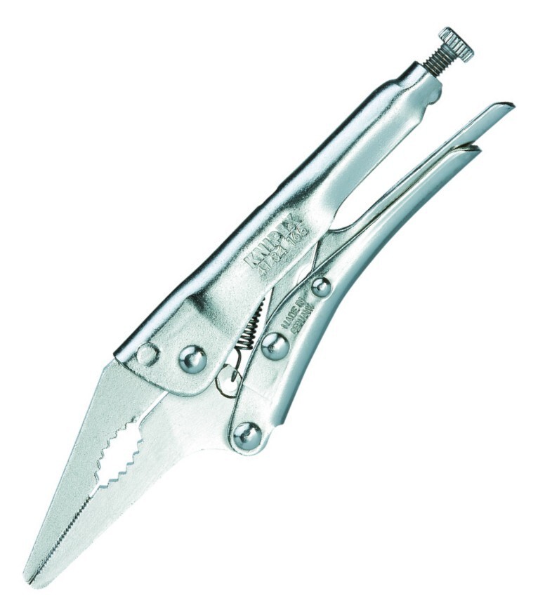 Knipex 6-1/2" Locking Vise Pliers Long Nose Flat Grip Jaws 4134165