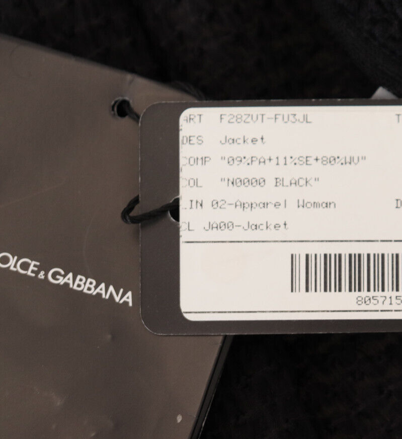 

Куртка DOLCE - GABBANA Черное шерстяное пальто Блейзер с запахом IT44 / US10 /  Рекомендуемая розничная цена 2400 долларов США, Черный, Double Breasted