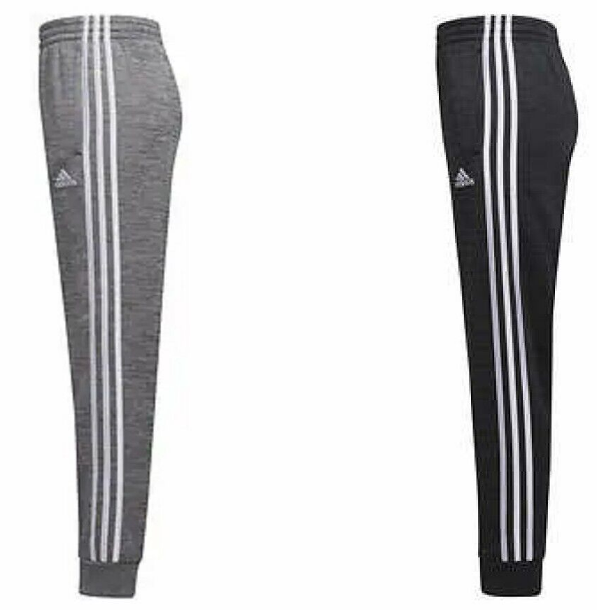 Adidas Boys' Youth Fleece Jogger Sweatpants, Black Heather/G