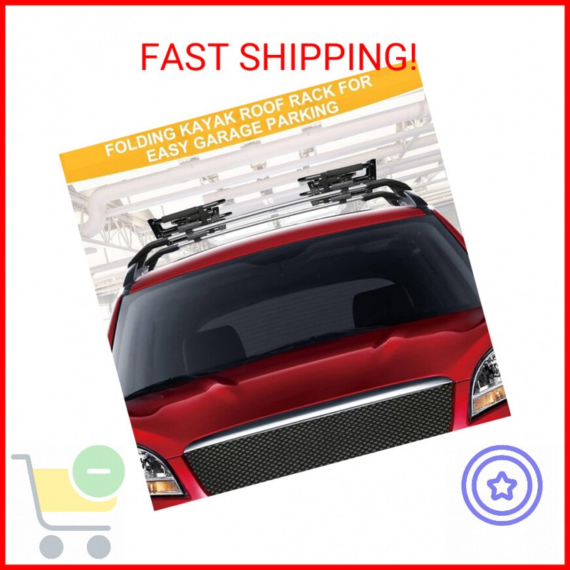 Ediors Kayak Roof Rack 2 Pairs, 4pcs Folding Car Roof Racks for Kayak, Canoe, Pa