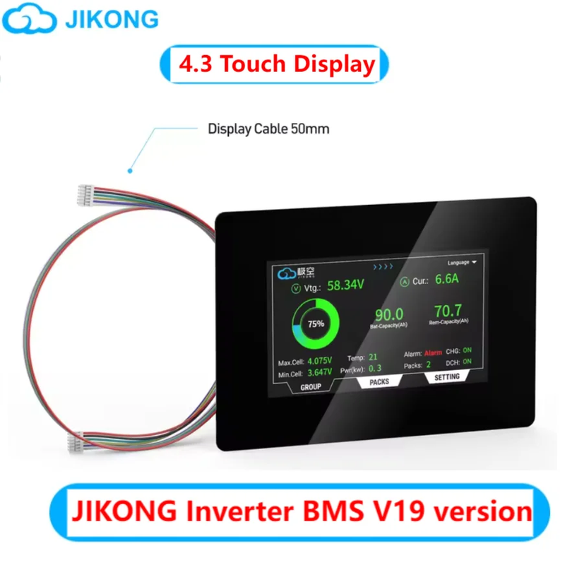 BMS 4.3 inch Screen Display JK BMS accessory 4.3 LCD V19 Bms Accessories Intelli