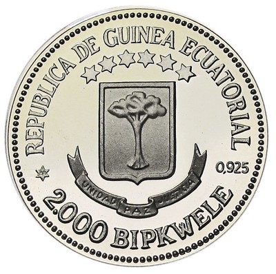 EQUATORIAL GUINEA 2000 BIPKWELE ND(1980) Silver PF SPANISH ROYALTY VISIT