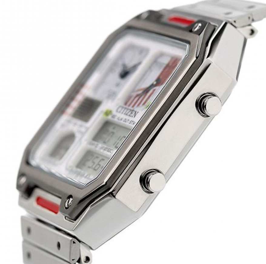 Pre-owned Citizen Jg2131-51h Rebel Pilot Star Wars Analog Digital White Dial Watch