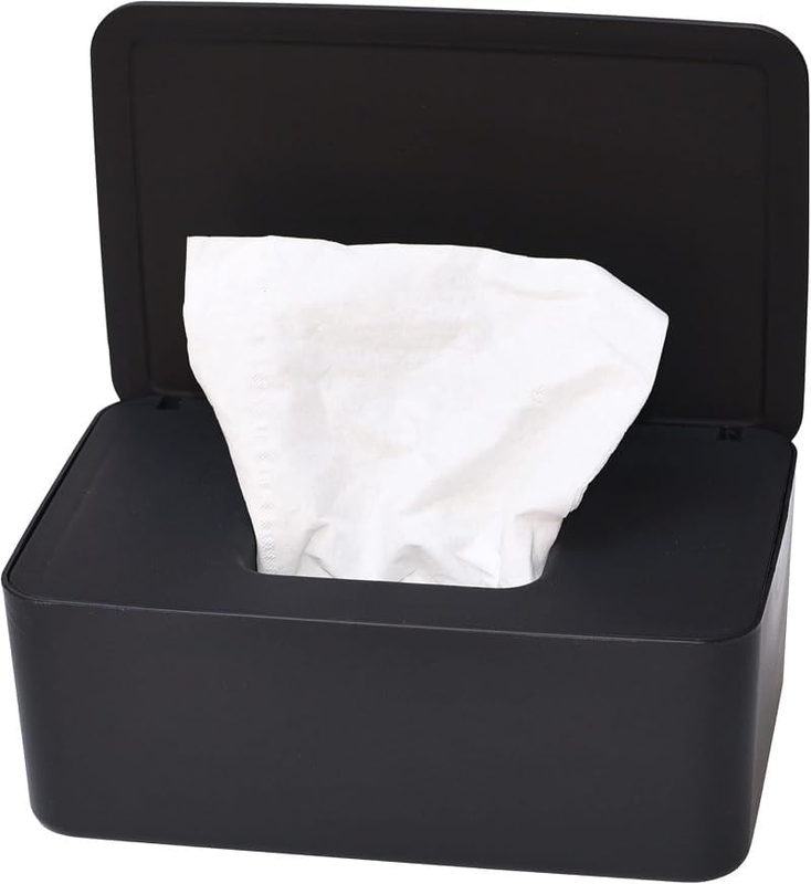 Wipes Dispenser, Tissue Storage Box Case, Wet Wipe Dispenser Holder with Lid for