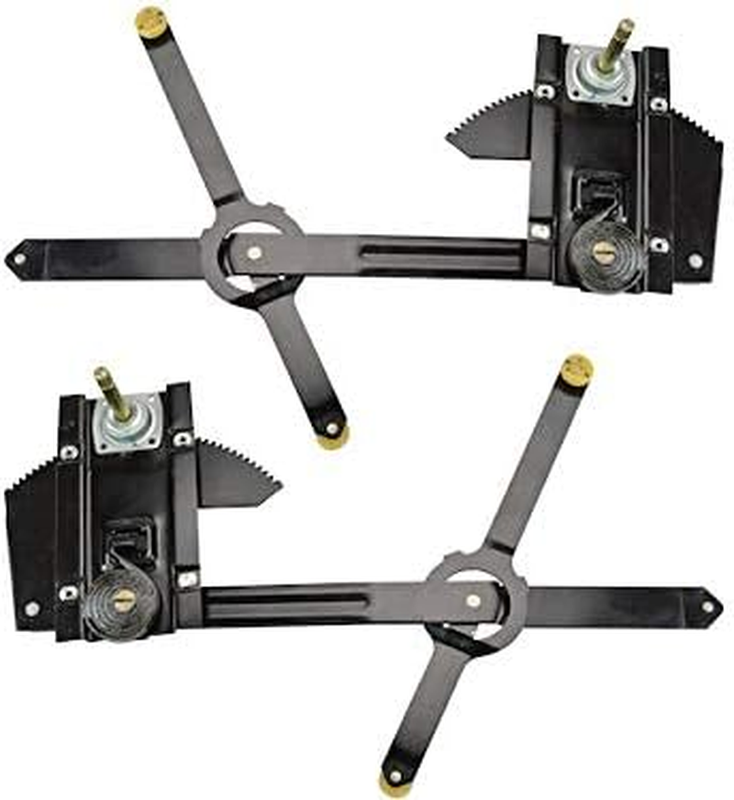 2 Piece Front Manual Window Regulator Set Compatible with 1977-1986 Chevy C10