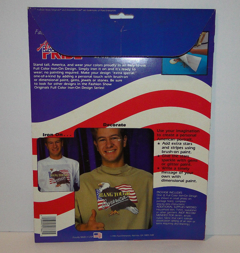 Vtg 1990 Proud to be an American Full Color Iron-on T-shirt Eagle's Pride