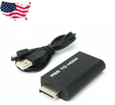 PS2 to HDMI Video Converter Adapter with 3.5mm Audio Output for HDTV Monitor US