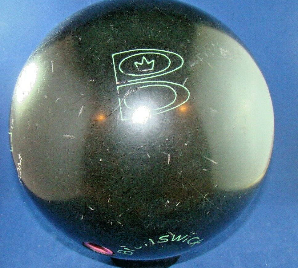 Brunswick Phantom Black bowling ball with vintage leather bag, rules  2004/2005