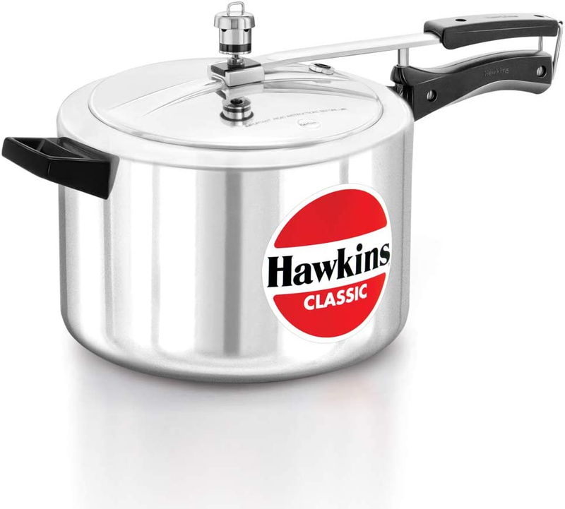 Hawkins Classic Aluminum Pressure Cooker, 8 Litre, Silver