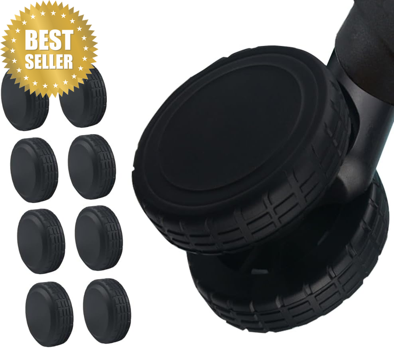 8Pcs Luggage Wheels Cover Trolley Case Caster Sleeve Newly Upgraded Prevent Deta