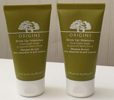 2 ORIGINS Drink Up Intensive Overnight Mask To Quench Skin's Thirst 1.7 ozx2=3.4