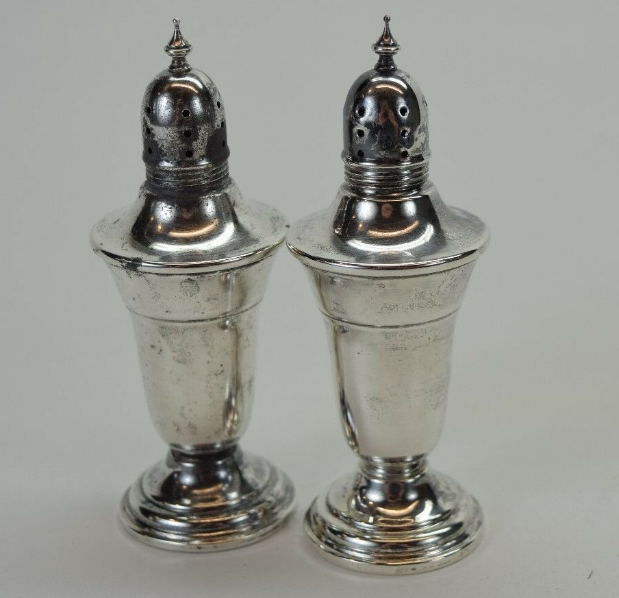 Vintage FRANK M. WHITING & Co. Sterling Silver Salt & Pepper Shakers 843