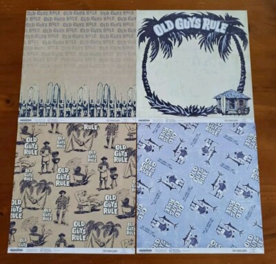 Creative Imaginations Scrapbooking Old Guys Rule 4 Sheets Single Sided New