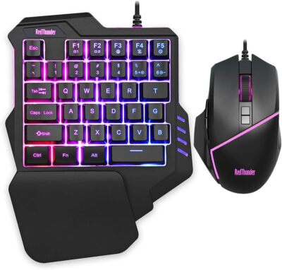RedThunder One-Handed RGB Gaming Keyboard and Mouse Combo, 35 Keys Combo 