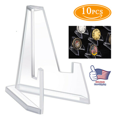 10-50pcs Clear Acrylic Trading Card Stands for Coins Sports Cards Display Holder