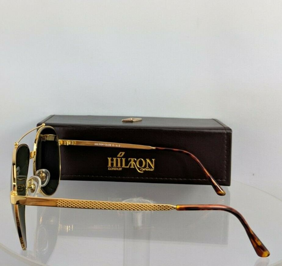 Pre-owned Hilton Brand Authentic  London Sunglasses Club 8 C 2 54mm 24kt Gold Frame In Green