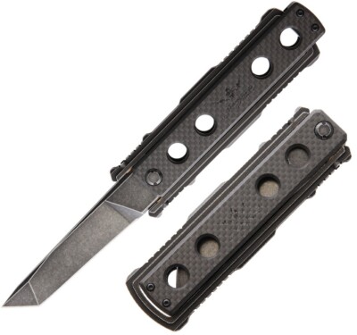 Jesse James Nomad Swing Folding Knife 4'' AEB-L Steel Blade Carbon Fiber Handle