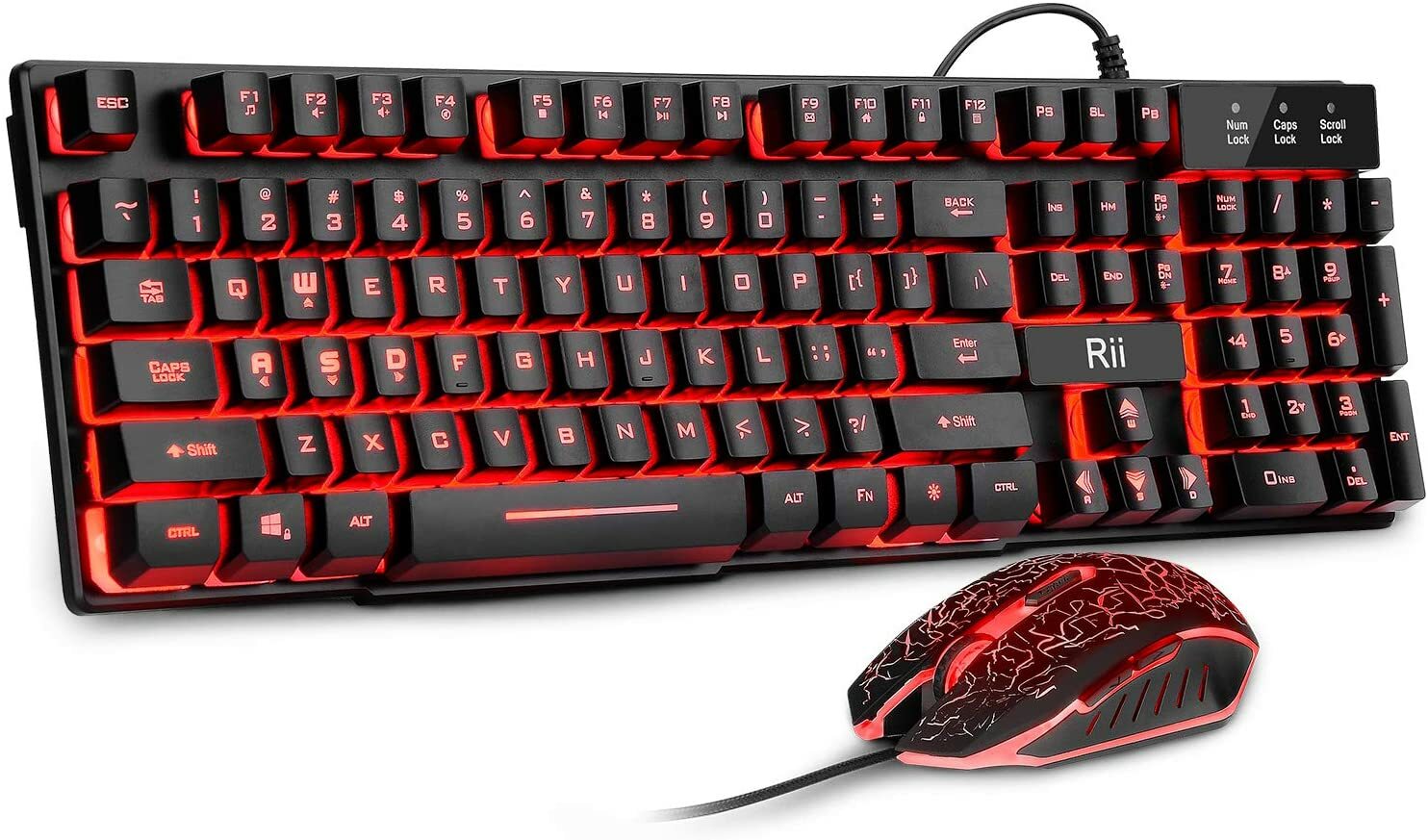 Clavier de jeu/de bureau avec souris rétroéclairé LED