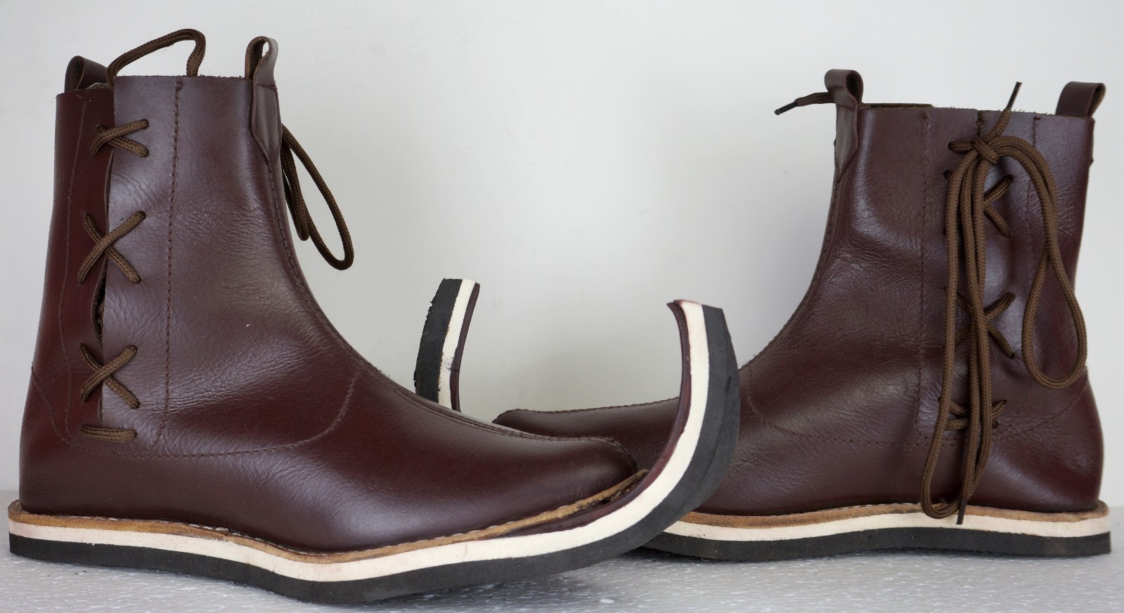 Medieval Leather Shoes Vintage Brown Footwear Good Condition Very Nice Very New