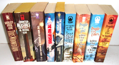 9 W. Michael Gear Kathleen O'Neal Gear books 4 First American, Spider Trilogy