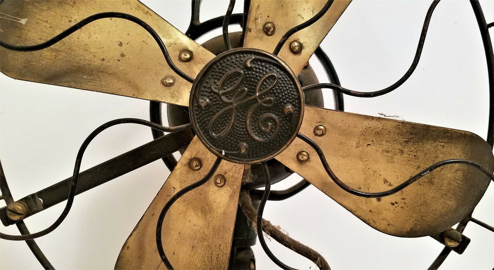 Antique General Electric Fan Brass Blades Cage 12