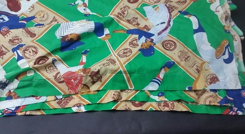 Vintage Bibb Co MLB Baseball Twin Flat Sheet Diamond Cotton Polyester