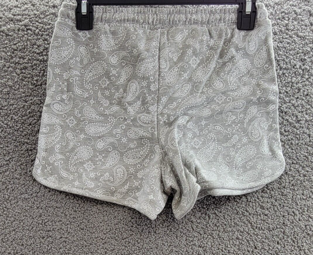AQUA Camp Bandana Print Lightning Patch Shorts Women's XS Gray Paisley Pull On - Picture 12 of 17
