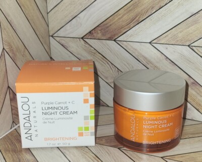 Andalou Naturals Brightening Luminous Night Cream Purple Carrot  +C 1.7 oz/ 50g