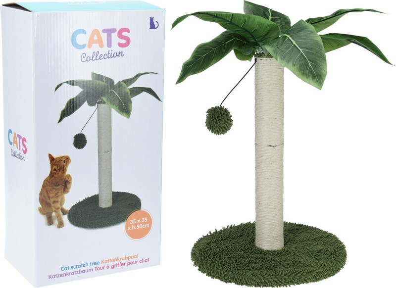 Koopman Katzenkratzbaum In Palmenform Mit Ball 35 X 35 X 50 Cm Heimtier