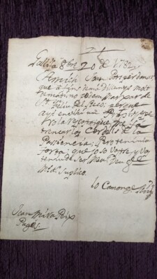 ORIGINAL DOCUMENT OF GALLIFA, SANT FELIU DEL RACO 1782