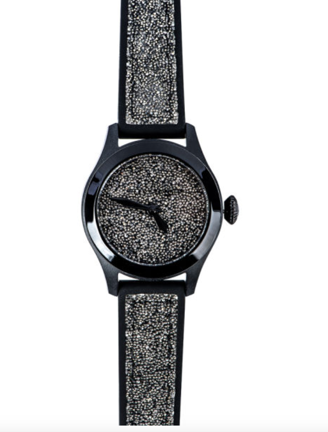 Pre-owned Toywatch Toy Watch Gl02bk Black Swarovski Crystal Bezel Silicone Strap 38 Mm Watch 2005