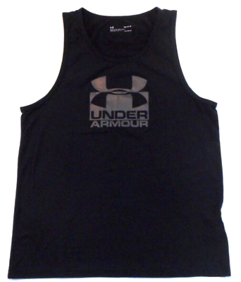 Mens M Black Loose Under Armour Heatgear Tank Large Logo