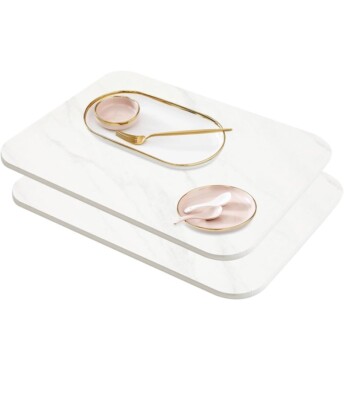 2PCS Quick Stone Drying Tray Mat For Bathroom & Kitchen Counter, Marble