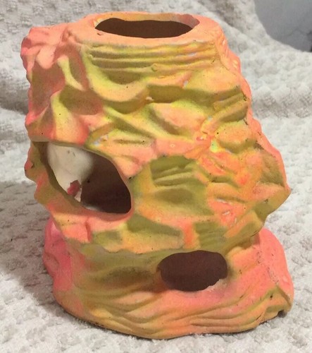 Vintage 1970's Colorful Rock Tower Formation Aquarium Fish Tank Decoratio Pink