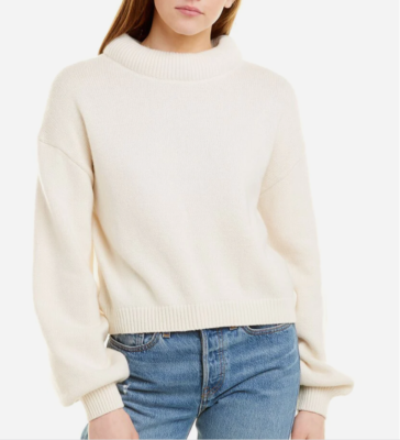 Something navy puff sleeve sweater sale