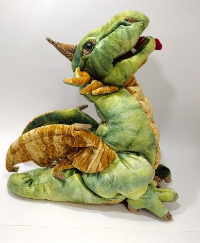 Folkmanis Dragon Hand Puppet Green Gold Brown 17