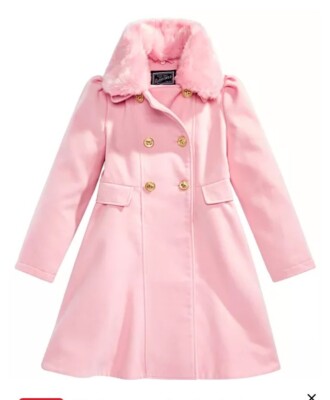 Rothschild Girls Princess Dress Coat w/Removable Faux Fur Trim Pink Choose Size