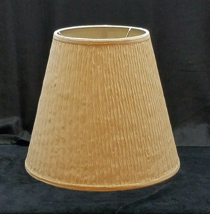 Vintage Mid Century Modern Pleated Lamp Light Shade Cream 14