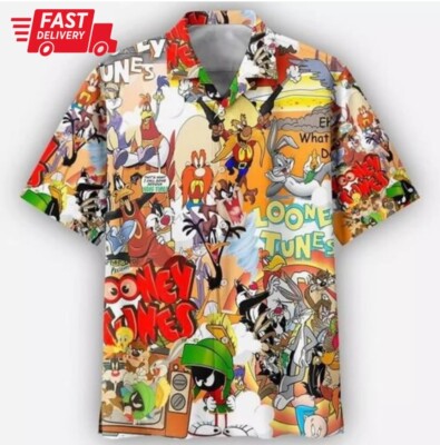 Looney Tunes Print Hawaiian Shirt Aloha Funny Unisex Shirt For Family US Size