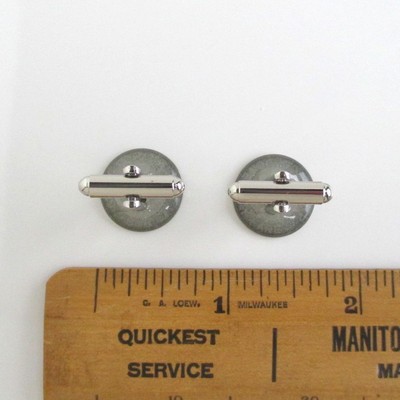 BUFFALO NY Railway Token Cuff Links - Repurposed Vintage Coins, Silver Tone