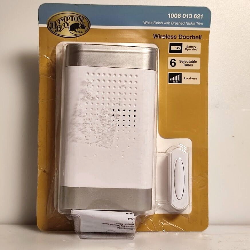 Hampton Bay Wireless Battery Operated Doorbell Kit with Wireless Push Button