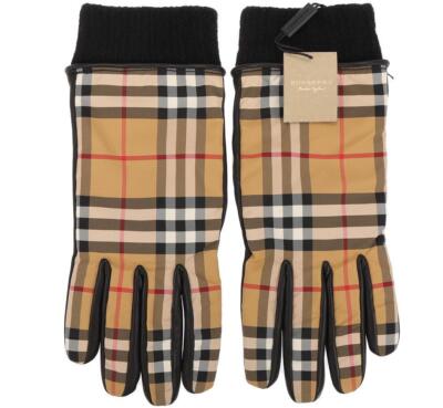 

НОВЫЕ НЕЙЛОНОВЫЕ ЧЕРНЫЕ ПЕРЧАТКИ BURBERRY НА ПОДКЛАДКЕ КАШЕМИРА, Black/beige