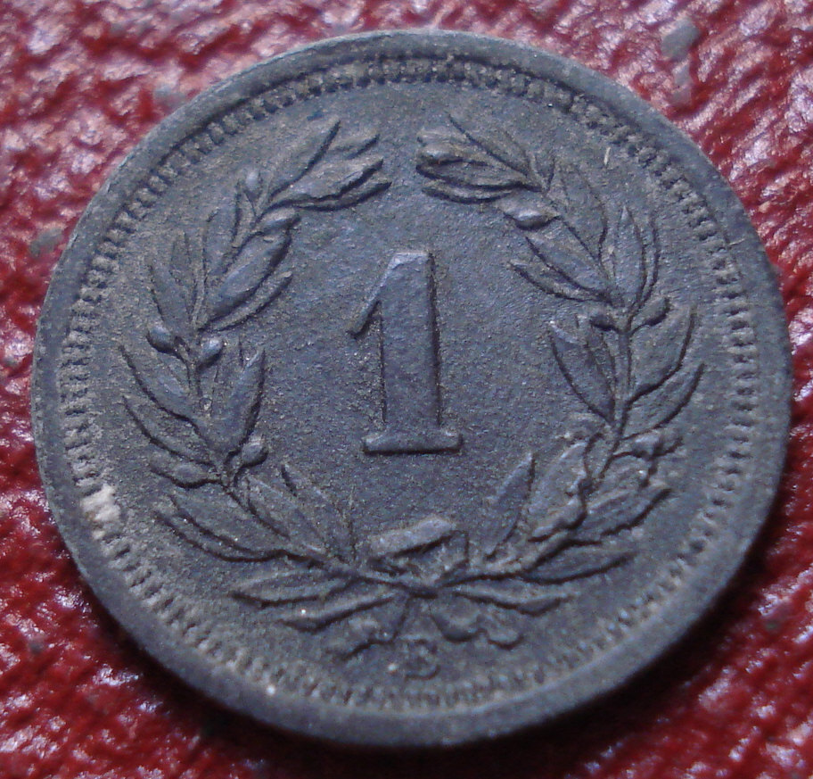 1944-B SWITZERLAND 1 RAPPEN IN VF-EF CONDITION