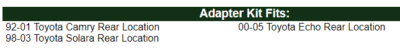 1992-2001 Toyota Camry 6x9" Rear Deck Speaker Adapter Spacer – SAK007_69 
