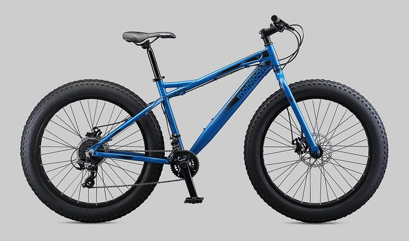 Mongoose Juneau Men and Womens Fat Tire Mountain Bike, 26X4-Inch Big Fat Wheels,