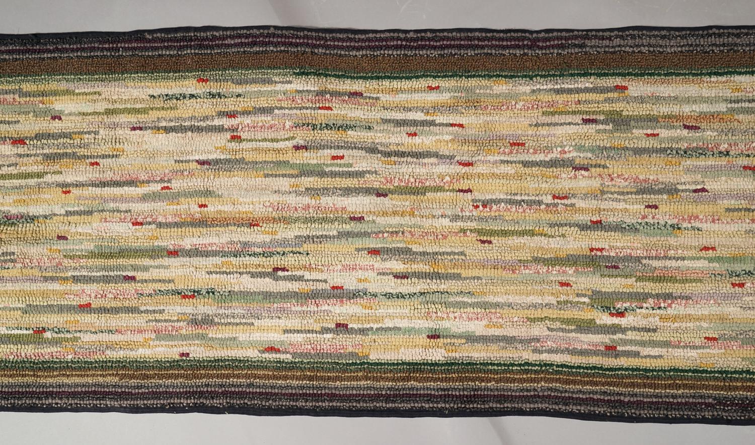 19/20thc Hooked Rug Runner Marcy Carsey American Folk Art collection 14 feet