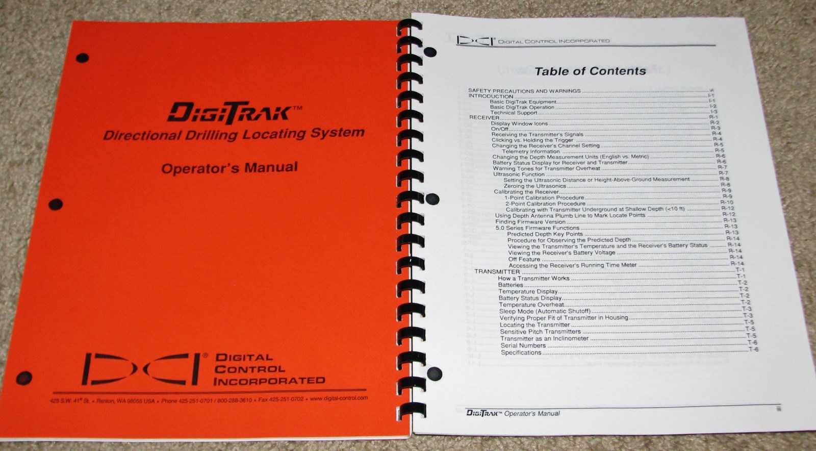 DIGITRAK Directional Drilling Locating System Training & Operator's Manual