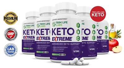 Trim Life Labs Keto ACV Pills Extreme 1675MG New Improved Formula 5 Pack
