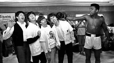 Muhammad Ali And The Beatles Posing  8x10 PHOTO PRINT