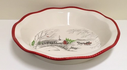 Fitz And Floyd Vintage Holiday Collection Pie Plate Dishwasher And Oven Safe